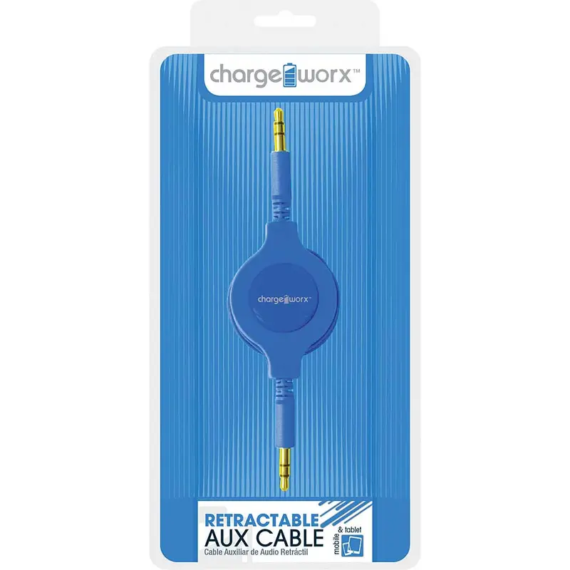 Cx5503bl Retractable Auxiliary Audio Cable, Blue 1