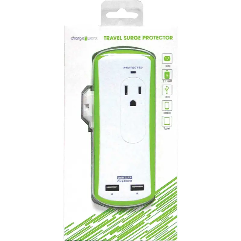 Cx6004wh 2-Ac/2-Usb Folding Dongle Wall Outlet Surge 1