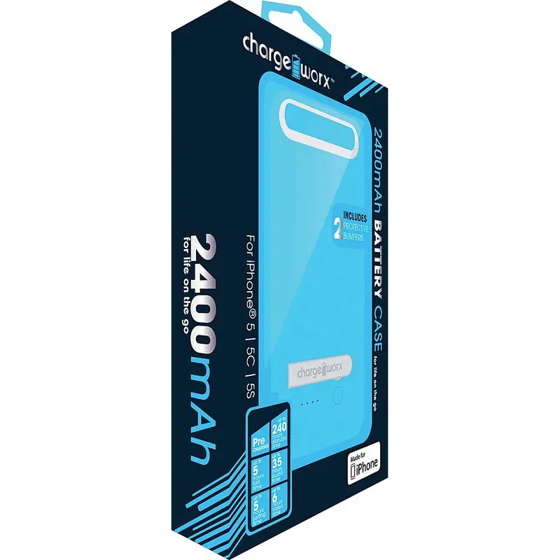 Cx7001bl 2400 Mah Battery Case For Iphone 5/5C/5S, Blue 1
