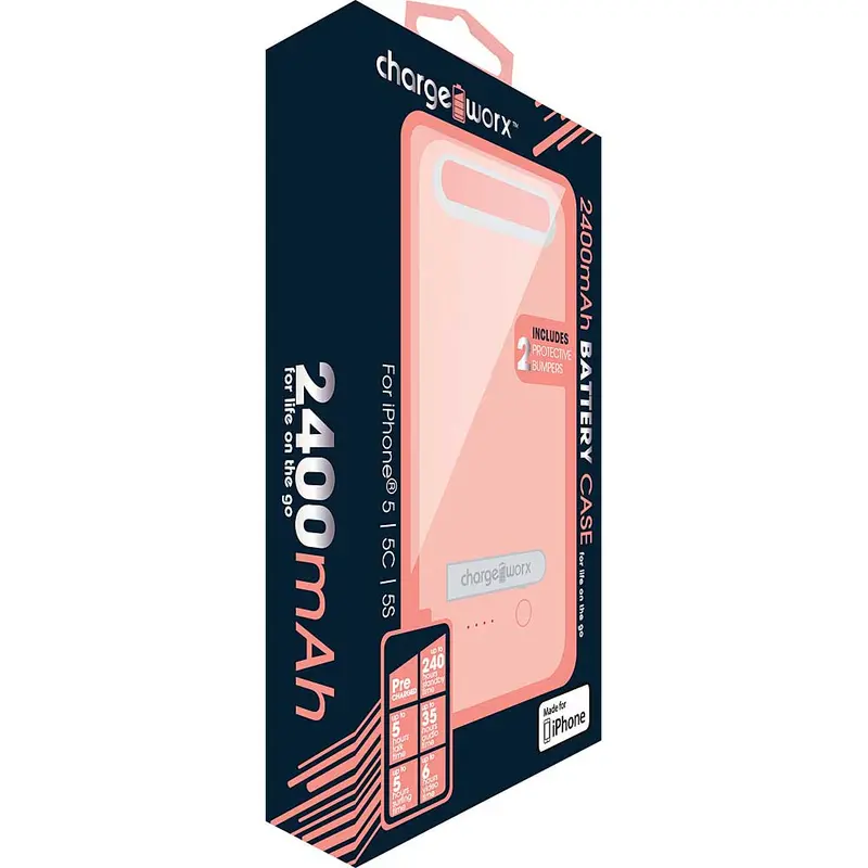 Cx7001pk 2400 Mah Battery Case For Iphone 5/5C/5S, Pink 1