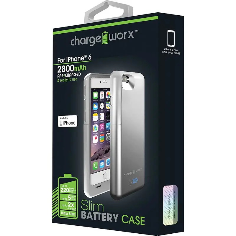 Cx7002sl 2800 Mah Battery Case For Iphone 6, Silver 1
