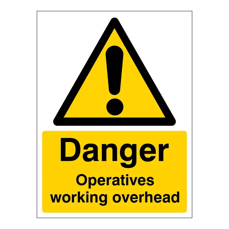 'Danger Operative Working Overhead' Safety Sign (300 X 420Mm) 1