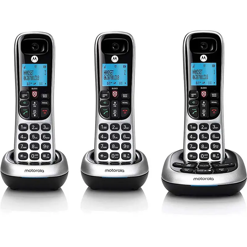 Dect 6.0 Cordless Phone With Answering Machine And Call Block, 3 Handset 1