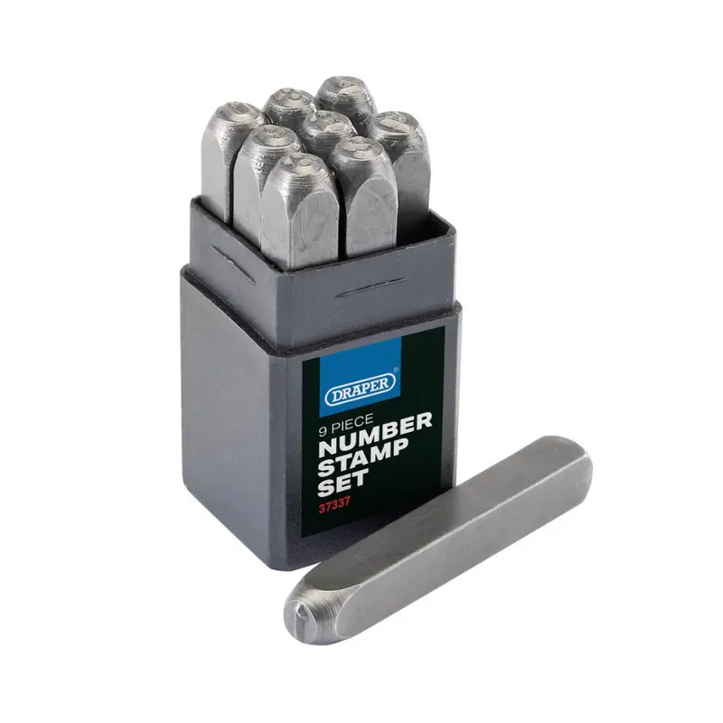 Draper 0 - 9 Number Stamp Set - Number Height 3/16" 1