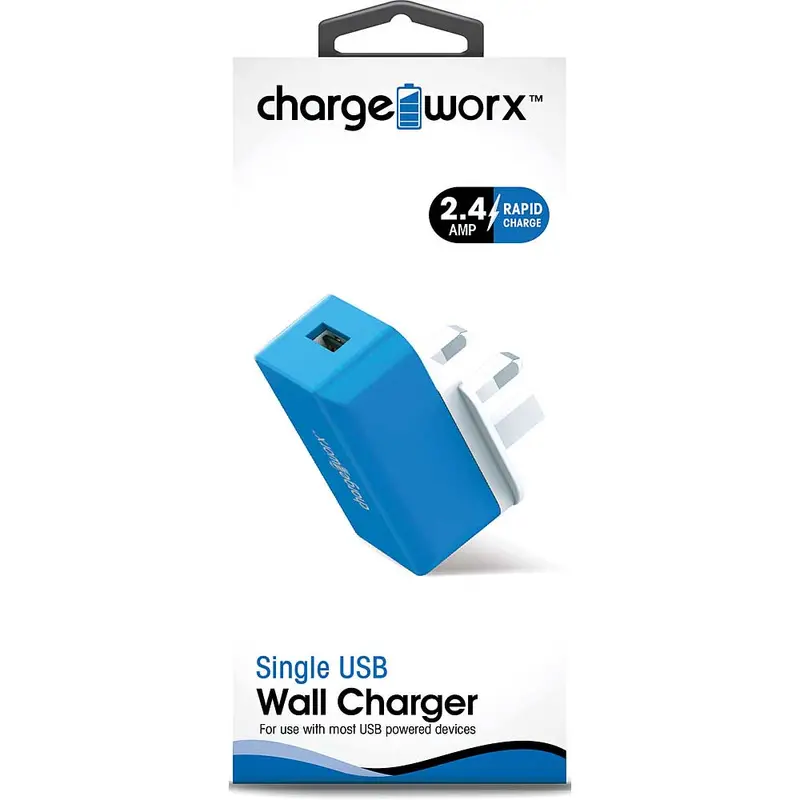 Dual Usb Wall Charger, Blue 1