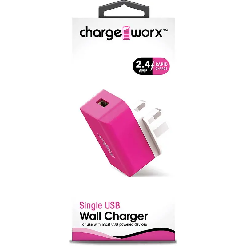 Dual Usb Wall Charger, Pink 1