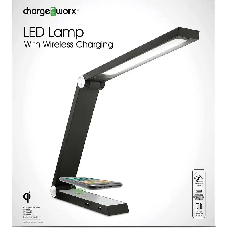 Dual Usb Wireless Charger & Lamp, Black 1