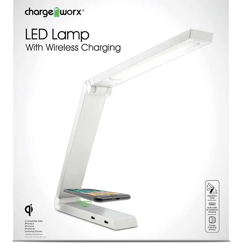 Dual Usb Wireless Charger & Lamp, White 1