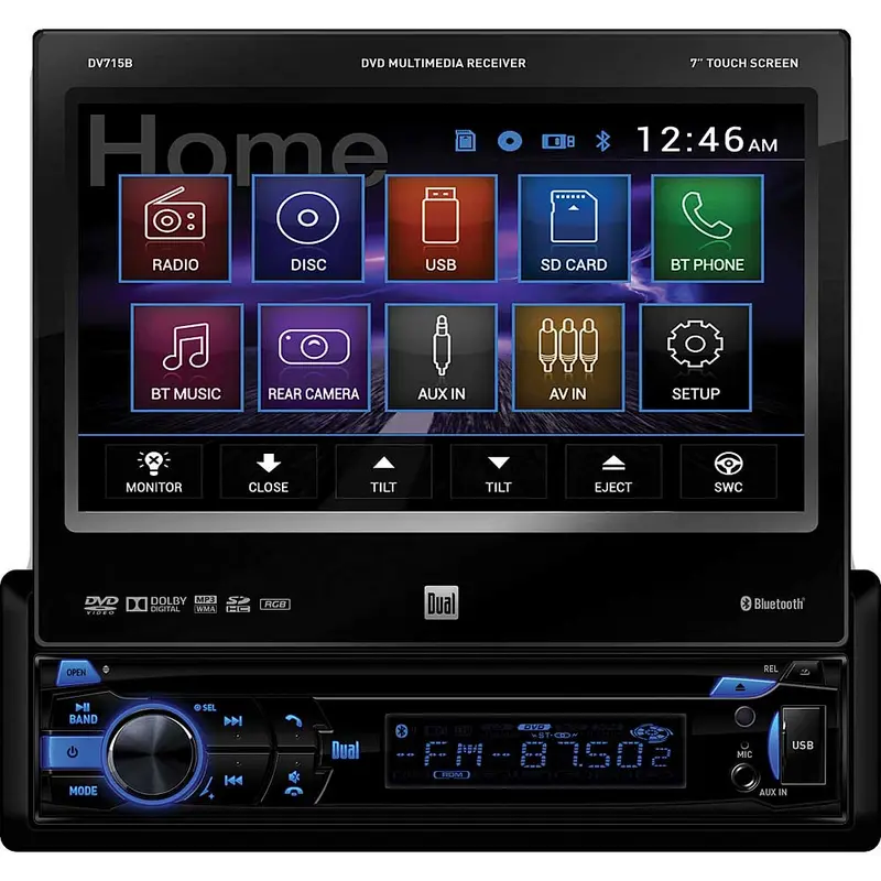 Dv715b 7" Single Din Touchscreen Car Bluetoot Receiver 1
