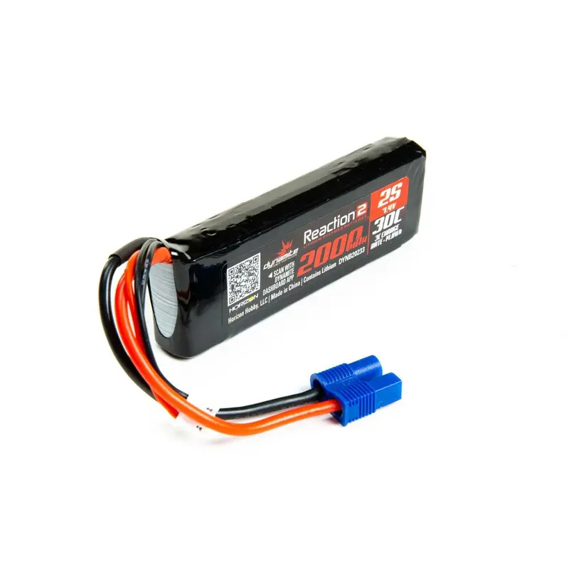 Dynamite 7.4V 2000 Mah 2S 30C Lipo Long Ec3 Minis Twh Battery 1