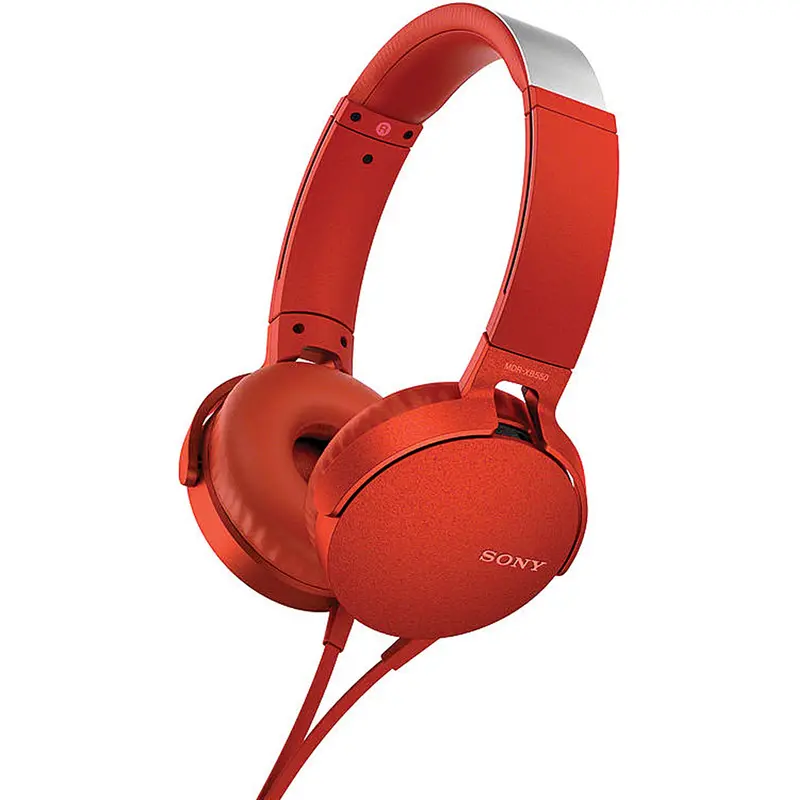 Extra Bass™ Headphones W/Mic, Red 1
