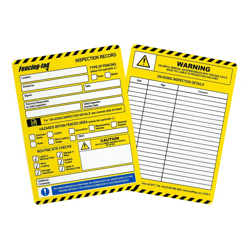 Fencing Tag Insert - Pack 10 1