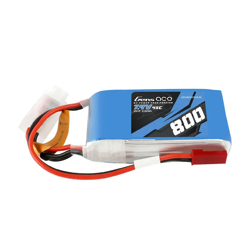 Gens Ace 2S 7.4V 800Mah 2S 45C Lipo: Jst 1