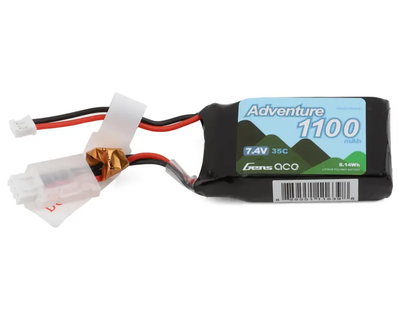 Gens Ace 2S Lipo Battery 35C (7.4V/1100Mah) (Axial Scx24) W/Jst-Phr 1