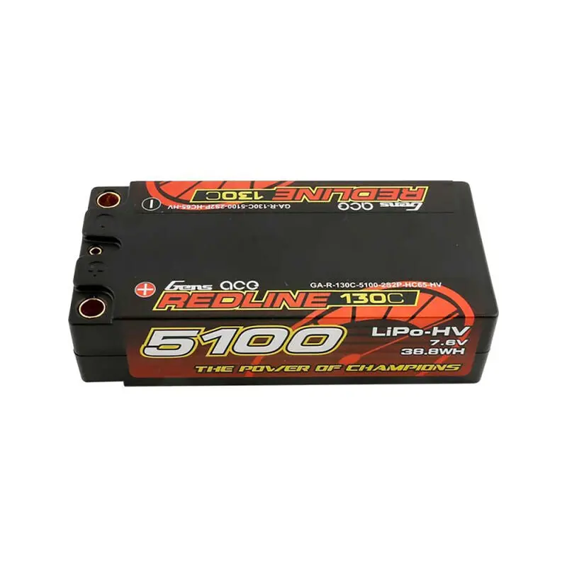Gens Ace Redline 7.6V 5100Mah 2S 130C Hv Lipo: 5.0Mm Bullet 1