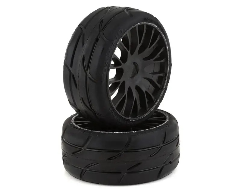 Grp Tires Gt - To3 Revo Belted Pre-Mounted 1/8 Buggy Tires (Black) (2) (Xb1) W/Flex Wheel 1