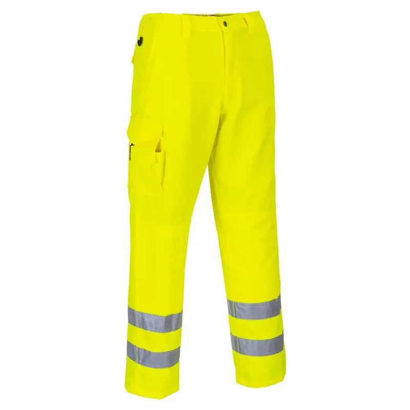 Hi-Vis Poly Cargo Trousers - Yellow 1