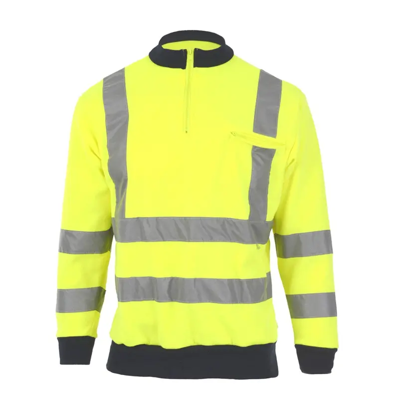 Hi Vis Sweatshirt With 1/4 Zip - Yellow - Size Xxl 1