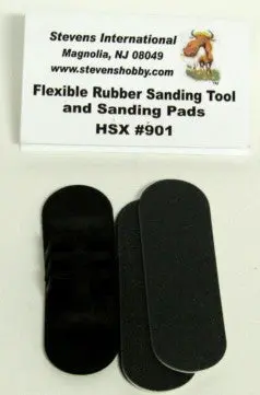 Hobby Stix Flexible Rubber Sanding Tool W/3 Diff Waterproof Sanding Pads 1
