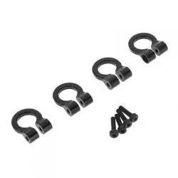 Hot Racing Acc80801 1/10 Scale Aluminum Black Tow Shackle D-Rings (4) 1