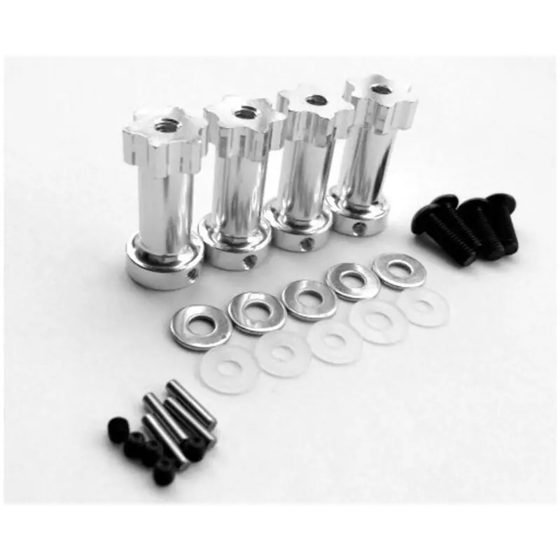 Hot Racing Aluminum 12Mm Hex Wheel Extensions (Silver) (28Mm) 1
