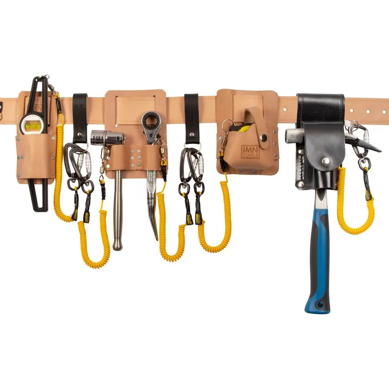 Imn Contractors Tethered Tool & Belt Set With Hammer - Natural 1