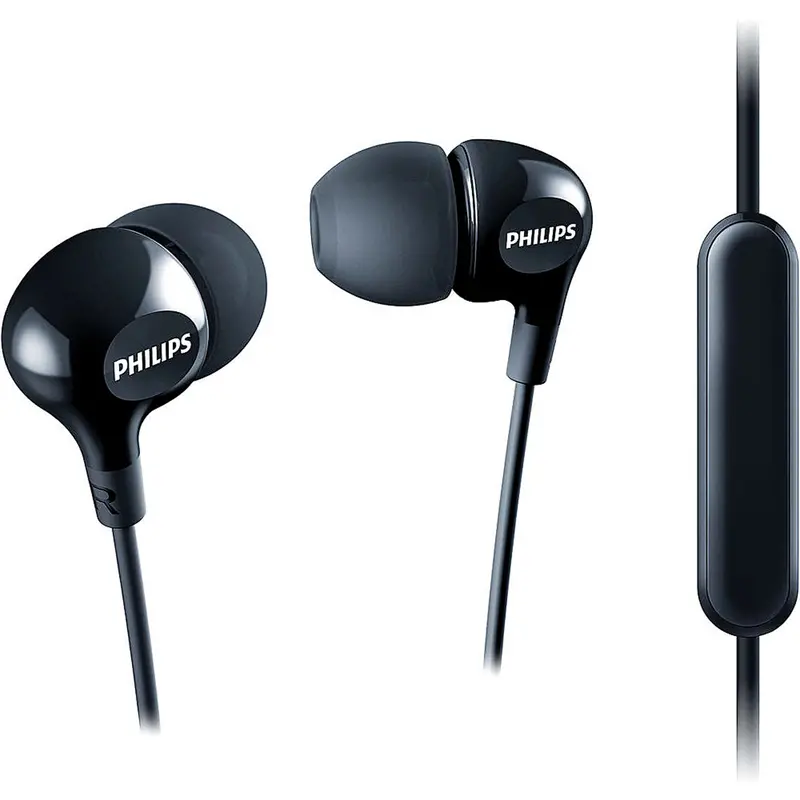 In Ear Headphones W/Mic, Black 1