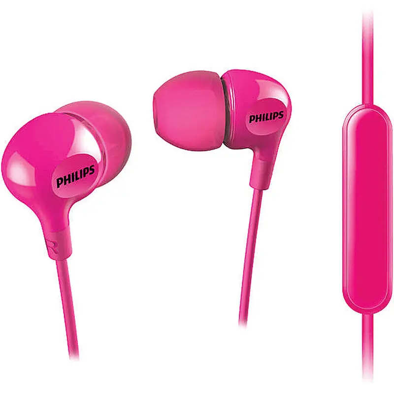 In Ear Headphones W/Mic, Pink 1