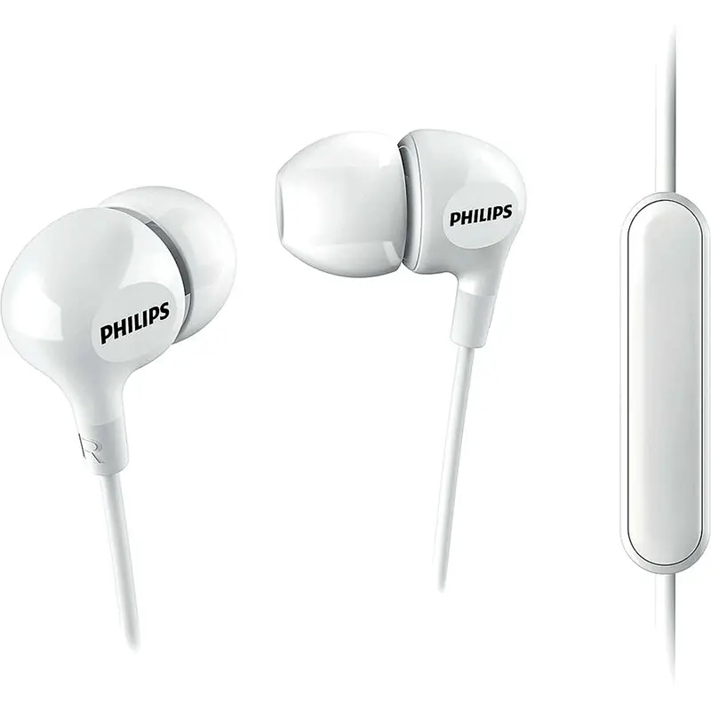 In Ear Headphones W/Mic, White 1