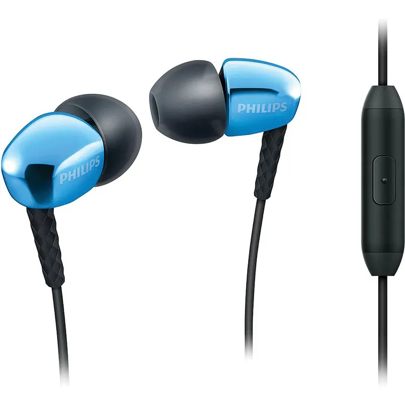In-Ear Headphones With Mic, Blue 1