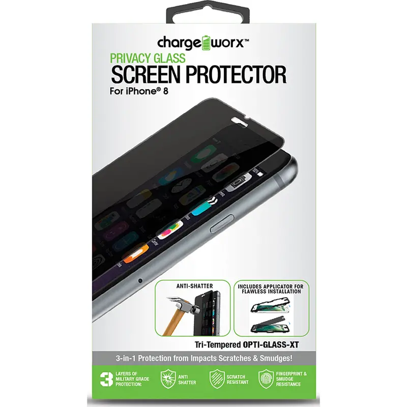 Iphone 8, Privacy Glass Screen Protector, 1 Pk 1
