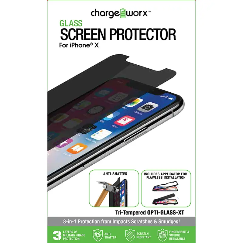 Iphone X, Privacy Glass Screen Protector, 1 Pk 1