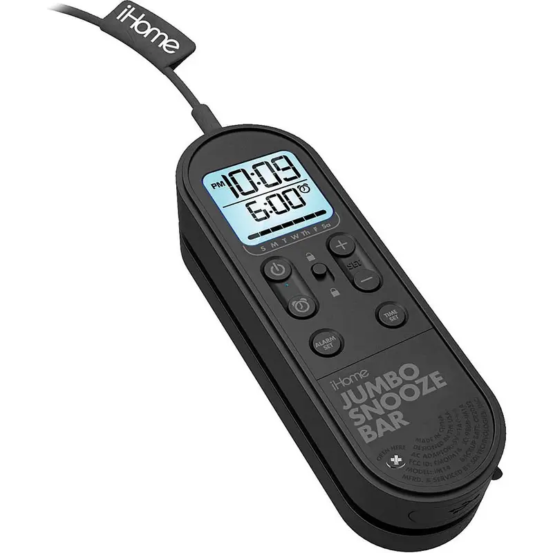 Jumbo Snooze Bar Alarm Clock W/Usb Charging, Black 1