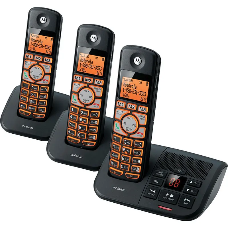 K702b Dect 6.0 Cordless Big Back-Lit Button Phone W/3 Handsets, Black 1