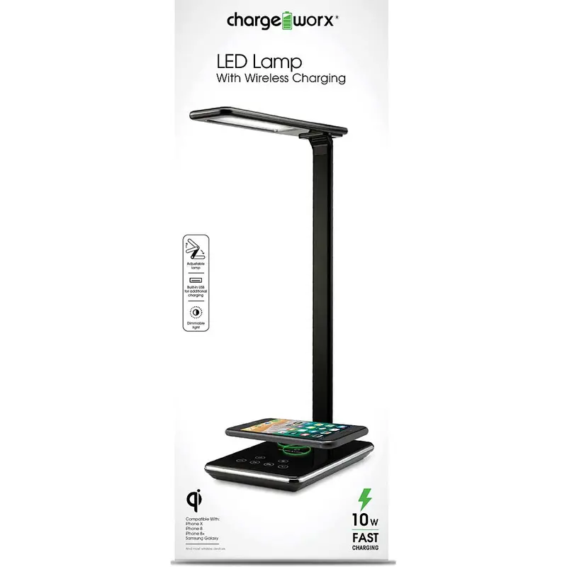 Led Lamp With Wireless Charging, Black 1