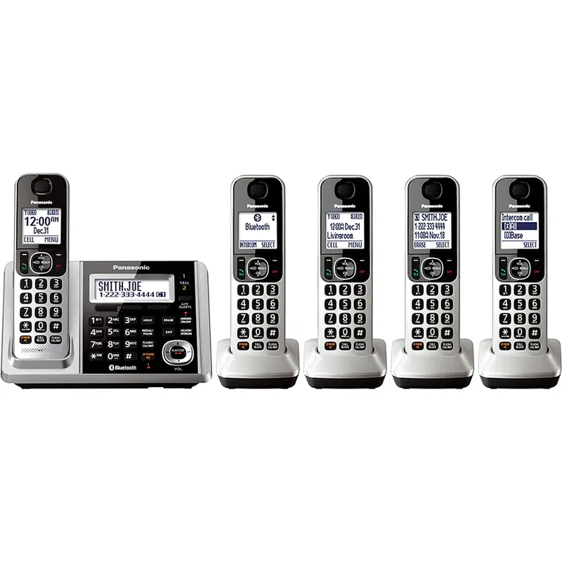 Link2cell Bluetooth Cordless Phone And Answering Machine, 5 Handsets 1