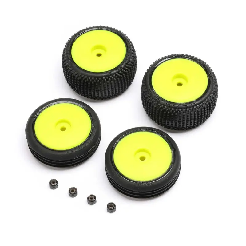 Los-1762 Tires & Wheels Mounted, : Micro-B (Assorted Colors) 1