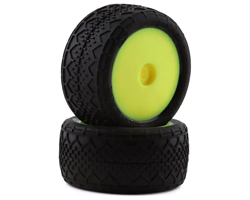 Losi Mini-B Rear Pre-Mounted Bk Bar Tires (Yellow) (2) 1