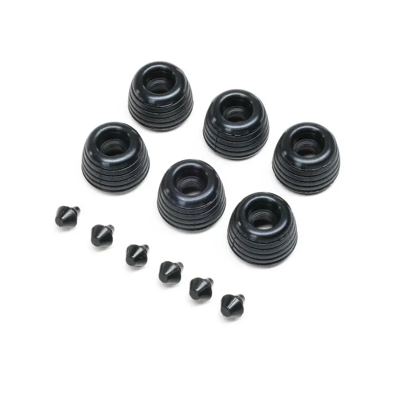 Losi Rubber Lean Bar Wheels & Stops (6): Pm-Sm/Mx 1