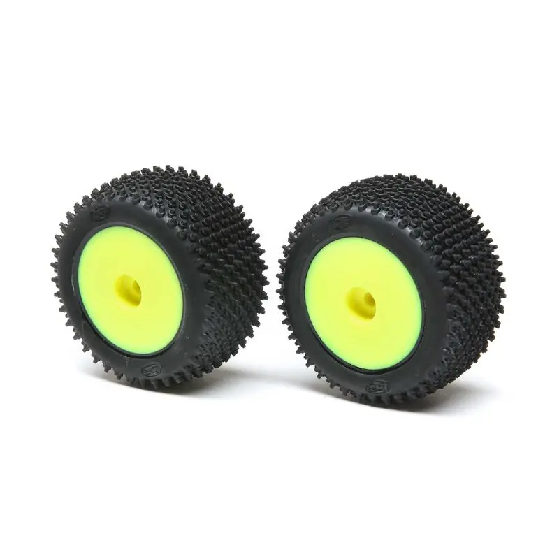 Losi Step Pin Mounted Rear Tires, Yellow (2): Mini-T 2.0 1
