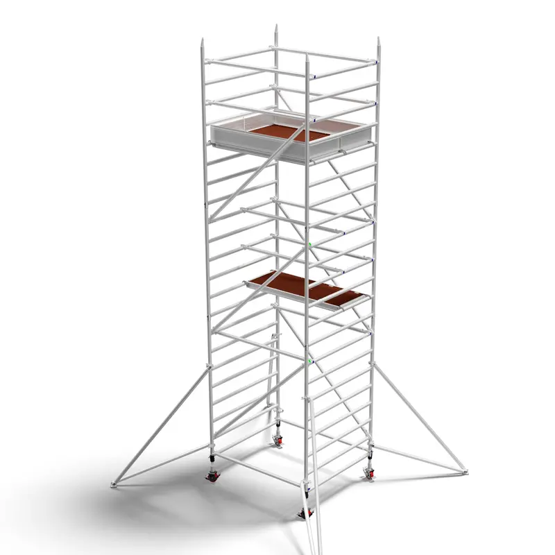 Medium Duty Aluminium Scaffold Tower - Double Width X 1.6M Long 1