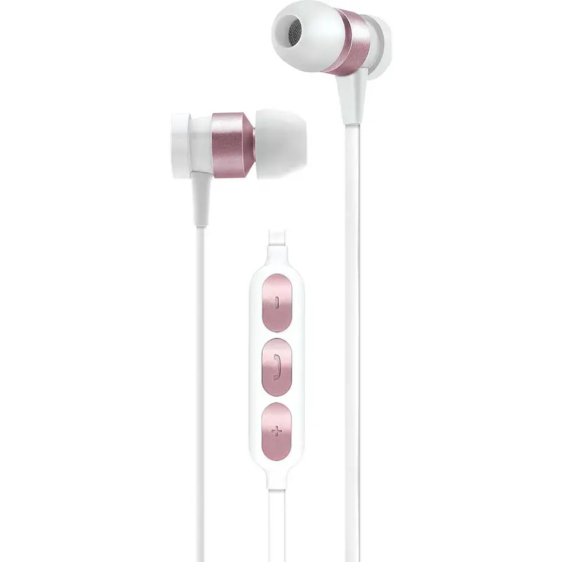Metal Wireless Earbuds, Rosegold/White 1