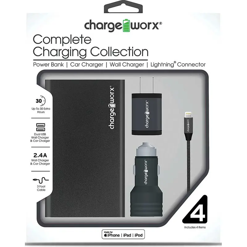 Metallic Complete Charging Collection W/Lightning Cable, Black 1