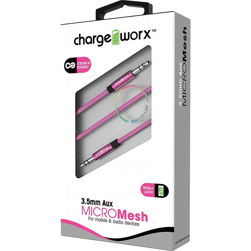 Micromesh Aux Audio Cable, Pink 1