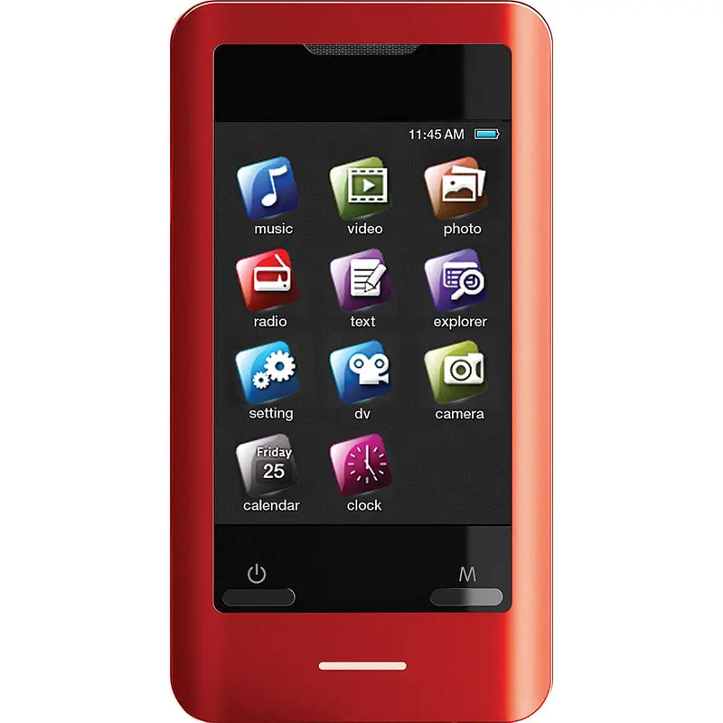 Mp828-8Grd 8Gb 2.8” Touchscreen Video Mp3 Player With Speaker & Camera, Red 1