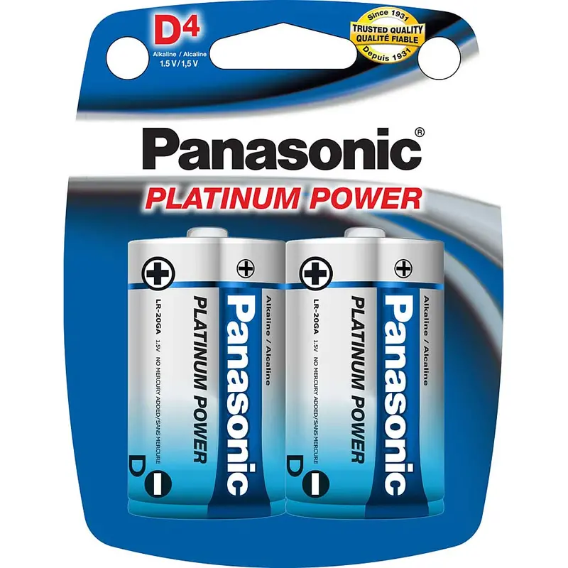 Platinum Power "D Size" Alkaline Batteries, Pack Of 4 1