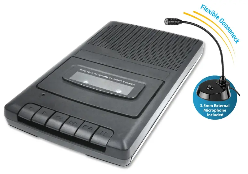 Portable Cassette Recorder With Bundled Mic 1