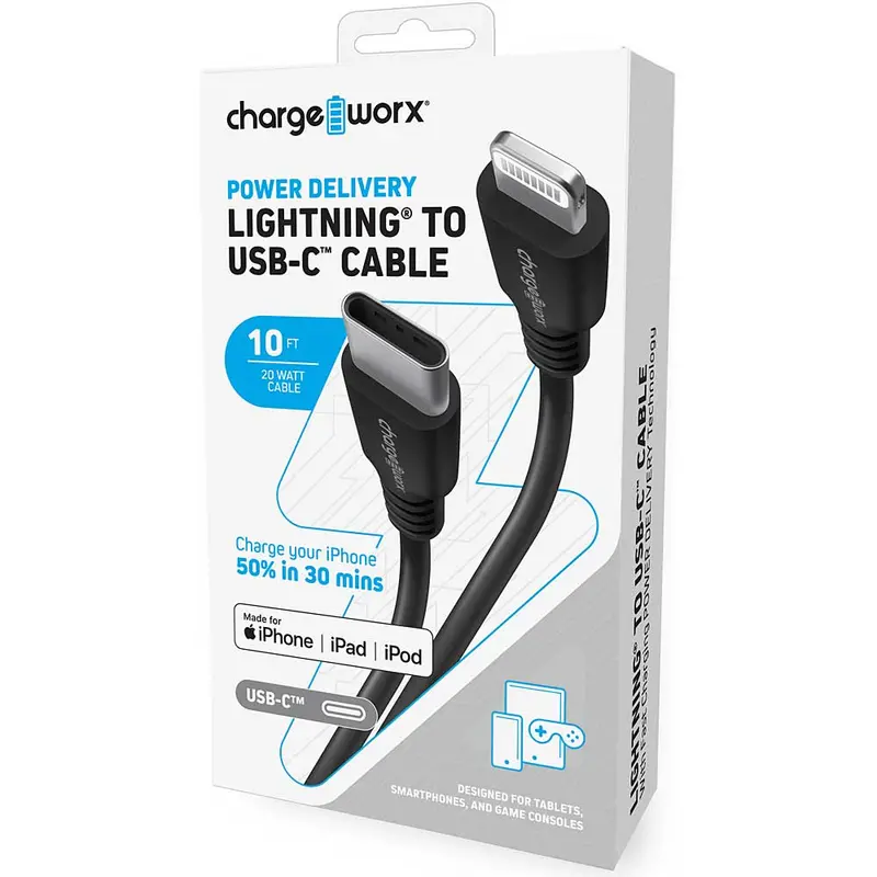 Power Delivery Lightning To Ucb-C 10Ft Cable, Black 1