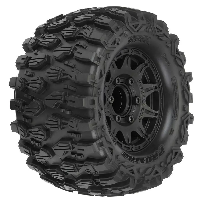 Pro-Line 1/10 Hyrax Front/Rear 2.8" Mt Tires Mounted 12Mm Blk Raid (2) 1