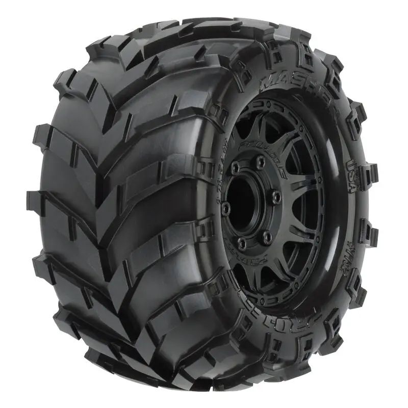 Pro-Line 1/10 Masher Front/Rear 2.8" Mt Tires Mounted 12Mm Blk Raid (2) 1